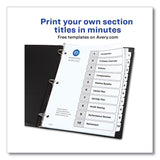 Avery® Customizable Table of Contents Ready Index Black and White Dividers, 10-Tab, 1 to 10, 11 x 8.5, White, 6 Sets (AVE11823) Pack of 6