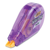 BIC® Wite-Out Brand Mini Correction Tape, Non-Refillable, Blue/Purple/Yellow Applicators, 0.2" x 314.4", 6/Pack (BICWOTMP61WHI) Each