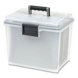 IRIS WEATHERTIGHT Portable File Box, Letter Files, 13.7 x 10.4 x 11.8, Clear/Gray Accents (IRS110351) Each
