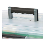 IRIS WEATHERTIGHT Portable File Box, Letter Files, 13.7 x 10.4 x 11.8, Clear/Gray Accents (IRS110351) Each