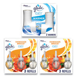 Glade® Plugin Scented Oil, Hawaiian Breeze, 0.67 oz, 2 Warmers and 6 Refills/Pack (SJN319962) Each