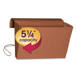 Smead™ Extra-Wide Expanding Wallets with Elastic Cord, 5.25" Expansion, 1 Section, Elastic Cord Closure, Legal Size, Redrope (SMD71189) Each