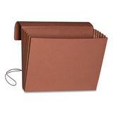 Smead™ Extra-Wide Expanding Wallets with Elastic Cord, 5.25" Expansion, 1 Section, Elastic Cord Closure, Letter Size, Redrope (SMD71186) Each