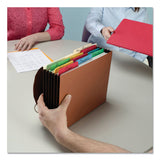 Smead™ Extra-Wide Expanding Wallets with Elastic Cord, 5.25" Expansion, 1 Section, Elastic Cord Closure, Legal Size, Redrope (SMD71189) Each
