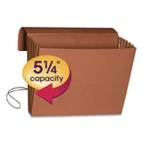 Smead™ Extra-Wide Expanding Wallets with Elastic Cord, 5.25" Expansion, 1 Section, Elastic Cord Closure, Letter Size, Redrope (SMD71186) Each