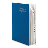 Smead™ Deluxe Expandable Indexed Desk File/Sorter, Reinforced Tabs, 20 Dividers, Alpha/Numeric Index, Legal Size, Dark Blue Cover (SMD89237) Each