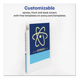 Avery® Durable View Binder with DuraHinge and Slant Rings, 3 Rings, 0.5" Capacity, 11 x 8.5, White (AVE17002) Each