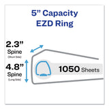 Avery® Durable View Binder with DuraHinge and EZD Rings, 3 Rings, 5" Capacity, 11 x 8.5, Black, (9900) (AVE09900) Each
