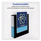 Avery® Durable View Binder with DuraHinge and EZD Rings, 3 Rings, 2" Capacity, 11 x 8.5, Black, (9500) (AVE09500) Each