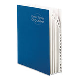 Smead™ Deluxe Expandable Indexed Desk File/Sorter, Reinforced Tabs, 20 Dividers, Alpha Index, Letter Size, Dark Blue Cover (SMD89282) Each