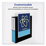Avery® Durable View Binder with DuraHinge and EZD Rings, 3 Rings, 3" Capacity, 11 x 8.5, Black, (9700) (AVE09700) Each