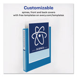 Avery® Durable View Binder with DuraHinge and Slant Rings, 3 Rings, 1" Capacity, 11 x 8.5, Aqua (AVE17295) Each