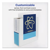Avery® Durable View Binder with DuraHinge and EZD Rings, 3 Rings, 4" Capacity, 11 x 8.5, White, (9801) (AVE09801) Each
