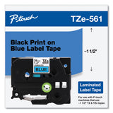 Brother P-Touch® TZe Standard Adhesive Laminated Labeling Tape, 1.4" x 26.2 ft, Black on Blue (BRTTZE561CS) Each