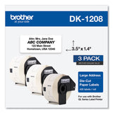 Brother Die-Cut Address Labels, 1.4 x 3.5, White, 400 Labels/Roll, 3 Rolls/Pack (BRTDK12083PK) Pack of 3