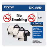 Brother Continuous Paper Label Tape, 2.44" x 50 ft, White, 3 Rolls/Pack (BRTDK22513PK) Pack of 3