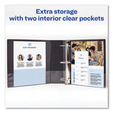 Avery® Showcase Economy View Binder with Round Rings, 3 Rings, 1.5" Capacity, 11 x 8.5, Black (AVE19650) Each