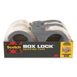 Scotch® Box Lock Shipping Packaging Tape with Dispenser, 3" Core, 1.88" x 54.6 yds, Clear, 4/Pack (MMM39504RD) Pack of 4
