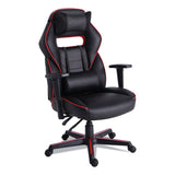 Alera® Racing Style Ergonomic Gaming Chair, Supports 275 lb, 15.91" to 19.8" Seat Height, Black/Red Trim Seat/Back, Black/Red Base (ALEGM4136) Each