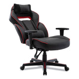Alera® Racing Style Ergonomic Gaming Chair, Supports 275 lb, 15.91" to 19.8" Seat Height, Black/Red Trim Seat/Back, Black/Red Base (ALEGM4136) Each