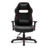 Alera® Racing Style Ergonomic Gaming Chair, Supports 275 lb, 15.91" to 19.8" Seat Height, Black/Red Trim Seat/Back, Black/Red Base (ALEGM4136) Each