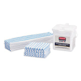 Rubbermaid® Commercial HYGEN™ Disposable Microfiber Cleaning Cloths, 12 x 12, Blue/White Stripes, 600/Carton (RCP2134283) Each