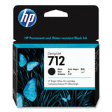 HP HP 712, (3ED71A) Black Original Ink Cartridge (HEW3ED71A) Each
