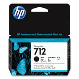 HP HP 712, (3ED70A) Black Original Ink Cartridge (HEW3ED70A) Each