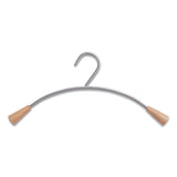 Alba™ Metal and Wood Coat Hangers, 16.8", Metallic Gray/Mahogany, 6/Set (ABAPMCIN6) Set of 6