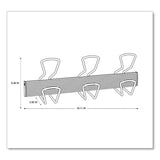Alba™ Wall-Mount Coat Hooks, 18.11 x 2.95 x 6.45, Metal, Silver, 22 lb Capacity (ABAPMPRO3M) Each
