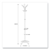 Alba™ CLEO Coat Stand, Stand Alone Rack, Ten Knobs, Steel/Plastic, 19.75w x 19.75d x 68.9h, Black (ABAPMCLEON) Each