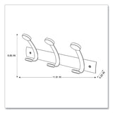 Alba™ Wooden Coat Hook, Three Wood Peg Wall Rack, Brown/Silver, 45 lb Capacity (ABAPMV3) Each