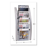 Alba™ Wall Literature Display, 13w x 3.5d x 28.5h, Silver Gray/Translucent (ABADDICE5M) Each