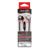 Maxell® Bass 13 Metallic Earbuds with Microphone, 4 ft Cord, Silver (MAX199600) Each