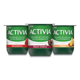 Activia® Probiotic Lowfat Yogurt, 4 oz Cups, Black Cherry/Peach/Strawberry, 24/Pack, Ships in 1-3 Business Days (GRR90200477)
