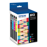 Epson® T812120-BCS (T812) DURABrite Ultra Ink, 350/300 Page-Yield, Black/Cyan/Magenta/Yellow (EPST812120BCS) Pack of 4