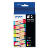 Epson® T812120-BCS (T812) DURABrite Ultra Ink, 350/300 Page-Yield, Black/Cyan/Magenta/Yellow (EPST812120BCS) Pack of 4