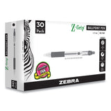 Zebra® Z-Grip Ballpoint Pen, Retractable, Medium 0.7 mm, Black Ink, Clear/Black Barrel, 30/Pack (ZEB25130) Pack of 30