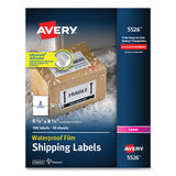 Avery® Waterproof Shipping Labels with TrueBlock Technology, Laser Printers, 5.5 x 8.5, White, 2/Sheet, 50 Sheets/Pack (AVE5526) Pack of 100