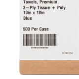 McKesson Procedure Towel 13 W X 18 L Inch Blue NonSterile (164757_CS) 500/CS