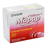 Mapap® Children's Pain Relief / Fever Reducer 160 mg Strength Acetaminophen Chewable Tablet 24 per Box (1237777_BX) 24/BX