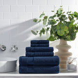 Arkwright Home® Host & Home 6pc Bath Towel Set Navy, 6/Case Sets (BSET-HH-NVY-CS) Case of 6 Sets