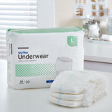 McKesson Ultra Unisex Adult Absorbent Underwear Pull On with Tear Away Seams Large Disposable Heavy Absorbency (724917_CS) 4/CS