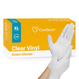 CareStock™ Exam Glove X-Large NonSterile Vinyl Standard Cuff Length Smooth Clear Not Rated (1230910_BX) 100/BX