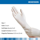 McKesson Perry® Surgical Glove Size 7 Sterile Latex Standard Cuff Length Smooth Cream Chemo Tested (1044706_BX) 50/BX