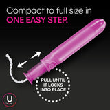 U by Kotex® Click® Tampon Regular Absorbency Plastic Applicator Individually Wrapped (1184198_CS) 128/CS