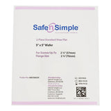 Safe n Simple™ Ostomy Barrier Trim to Fit, Standard Wear Flexible Tape 70 mm Flange Up to 2-1/4 Inch Opening 5 X 5 Inch (1243979_BX) 10/BX