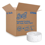 Scott® Essential Coreless JRT Toilet Tissue White 2-Ply Jumbo Size Coreless Roll Continuous Sheet 3-3/4 Inch X 1150 Foot (462011_CS) 12/CS