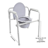 McKesson 3-in-1 Commode Chair Fixed Arms Steel Frame Back Bar 13-1/2 Inch Seat Width 350 lbs. Weight Capacity (1065228_EA) 1/EA