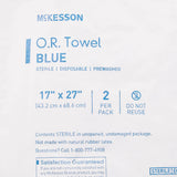 McKesson O.R. Towel 17 W X 27 L Inch Blue Sterile (277860_EA) 1/EA